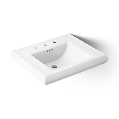 Lavabo de salle de bain piédestal rectangulaire avec trop-plein Memoirs