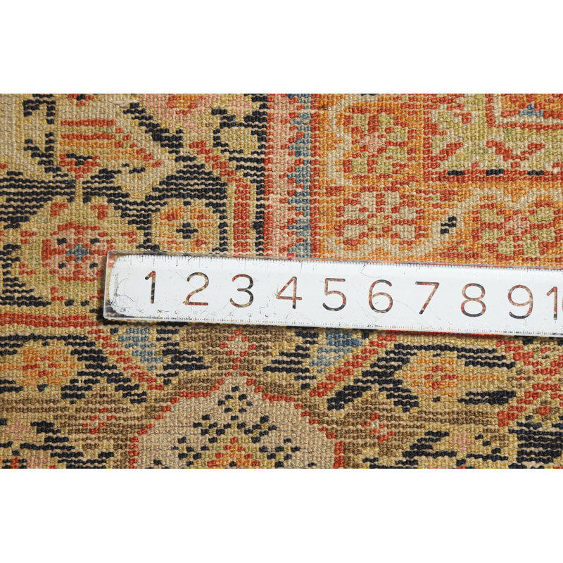 Tapis traditionnel antique à teinture végétale 11 x 14 po