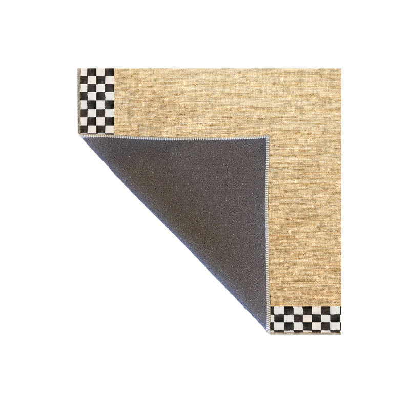 Machine Washable Worn Straw Pattern Woven Base Rug, Runner 3'3" x 6'7" Rug Pad Included