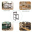 Ensemble de 2 tabourets de bar tissés avec dossier en corde de papier tissé pour îlot de cuisine (style B noir)-895061705