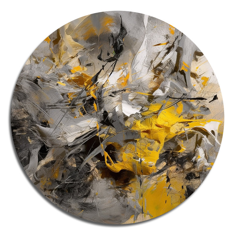 Crysta - Art abstrait rond en métal, H 16 po x l 16 po