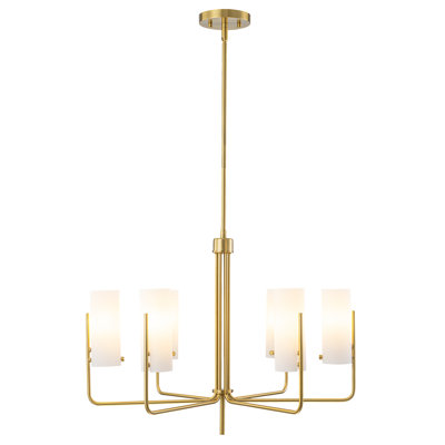 Lustre linéaire moderne en verre 6 lumières Arlo pour salle à manger et cuisine
