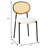 Dannea Modern Wicker Dining Side Chair with Velvet Round Seat, Cane Rattan Back, and Black Metal Legs – Mid-Century Boho Accent Chair-677459989