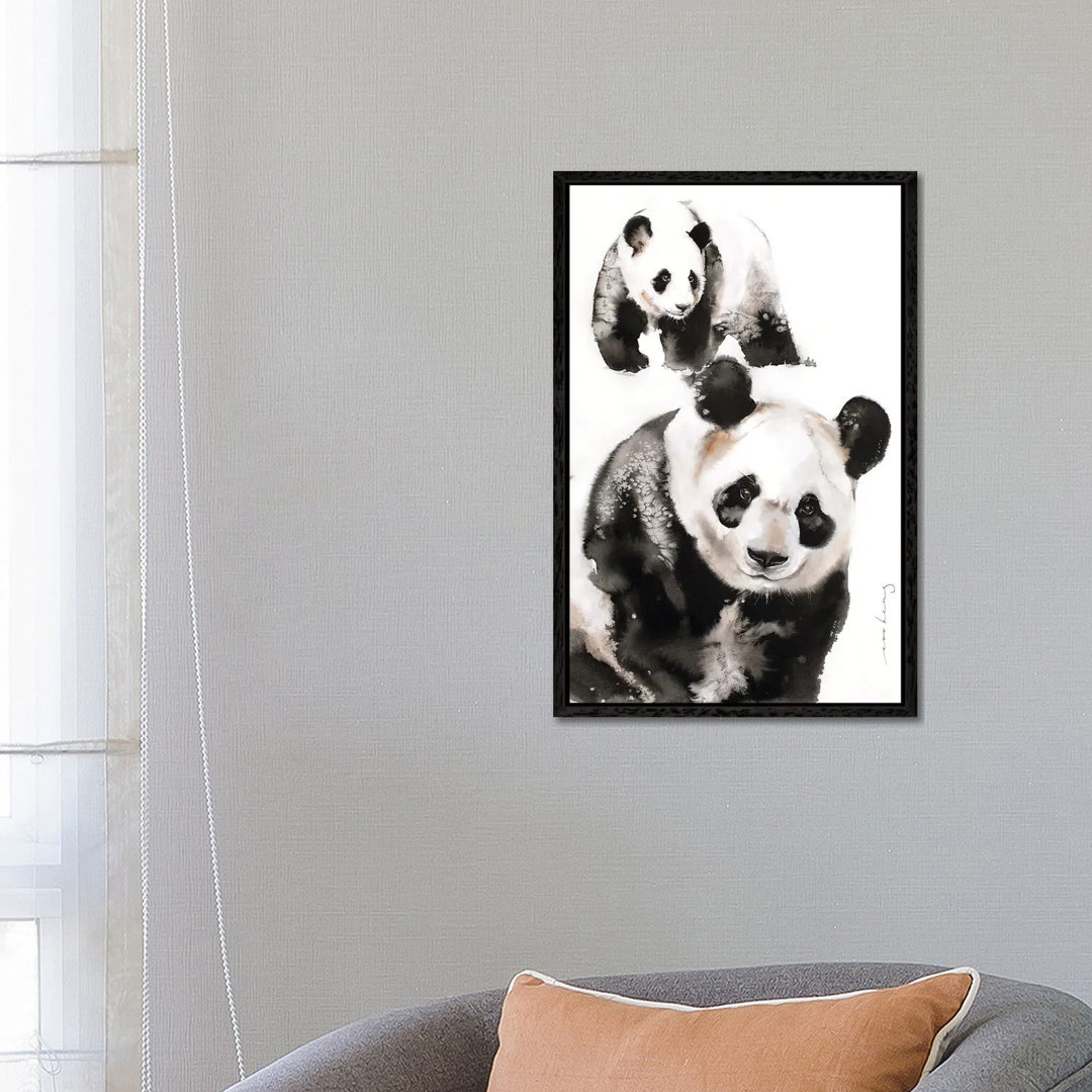 Panda Pair von Soo Beng Lim - Galerie-verpackte Leinwand Giclée auf Leinwand