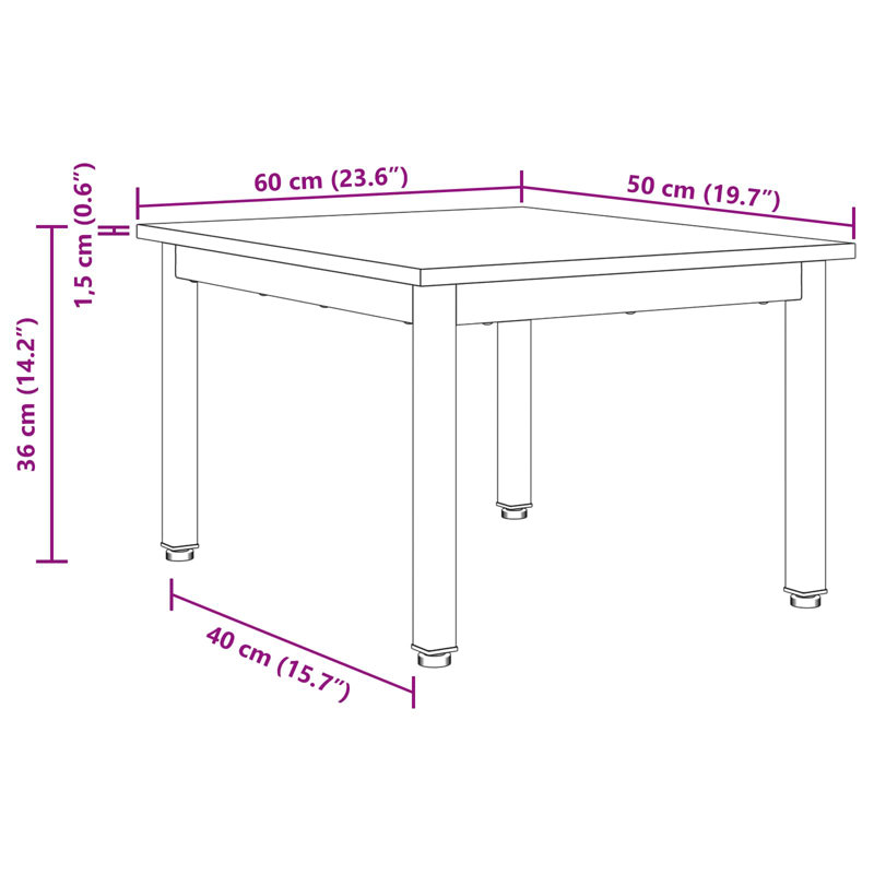 Coffee Table, Black, 36cm. H x 60cm. L x 50cm. W, Smoked Oak