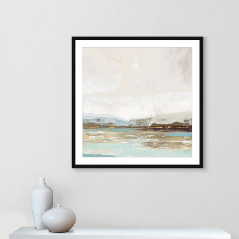 «Vibrance of Blue Print» par Allison Pearce, Papier avec cadre simple noir, Oui, H 32 po x l 32 po x P 0,75 po