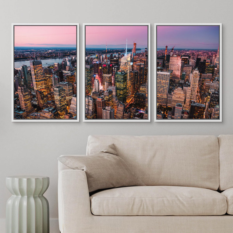 Mauve coucher de soleil clair, ville, photographie de construction, paisible, vibrant, moderne, bureau contemporain, décor
