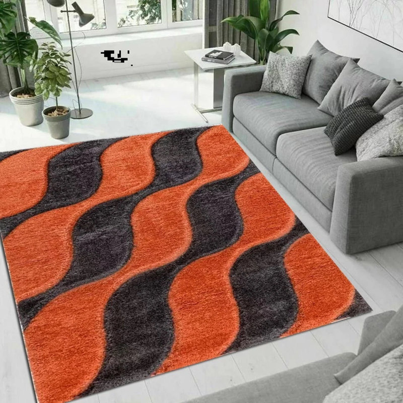 Geometric Shag Area Rug, Rectangle 160 x 230 cm