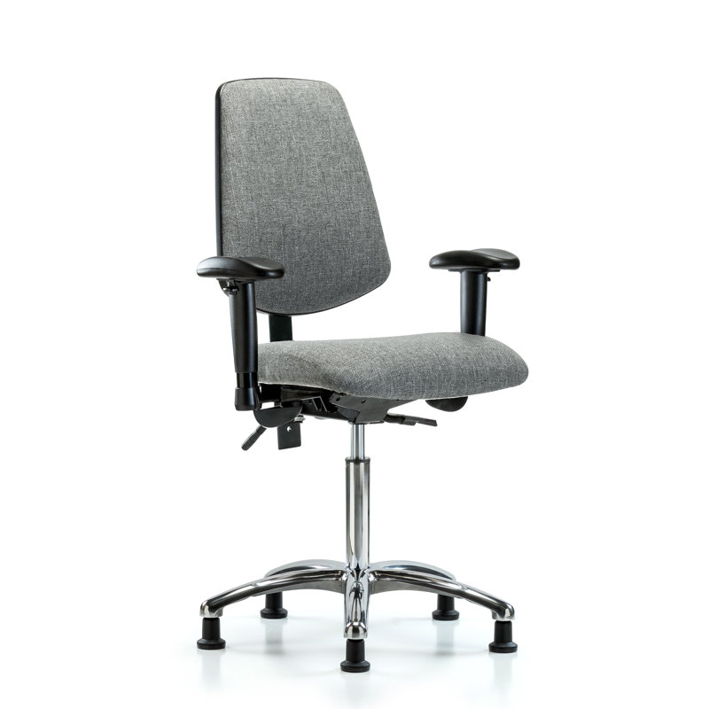 Fauteuil en tissu chromé - FMBCH sans inclinaison, Gris, Patins
