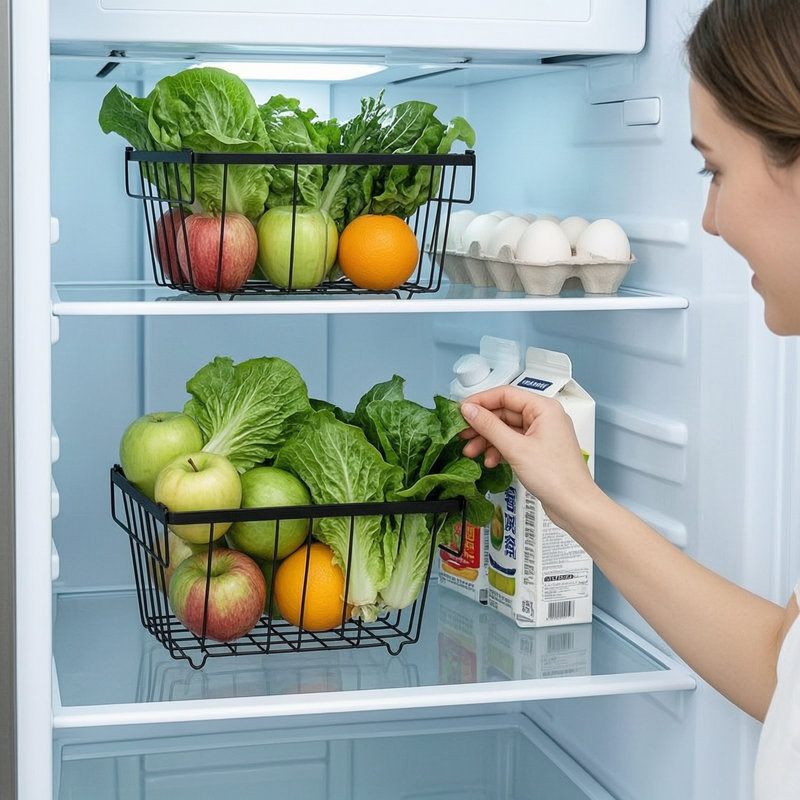 HKFUYULINTECHLIMITED Freezer Organiser Baskets Iron Decorative Basket