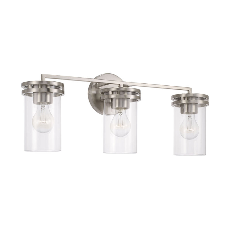 3 - Light Dimmable Vanity Light, Brushed Nickel