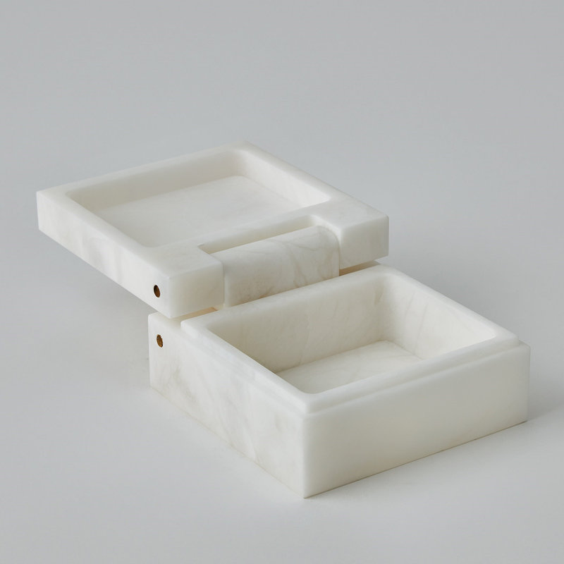 Handmade Stoneware Decorative Box, 3.5" H x 7" W x 7" D