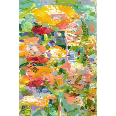 " Lime Garden I " Mixed Media Painting
