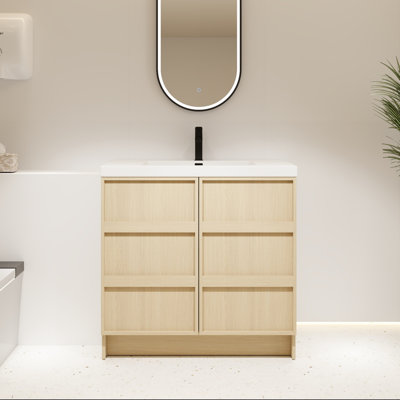 Meuble-lavabo sur pied 36 po avec lavabo en résine