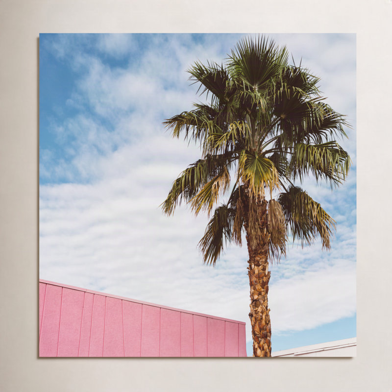 Palm Springs Vibes, Cadre simple noir, Non, H 36 po x l 36 po