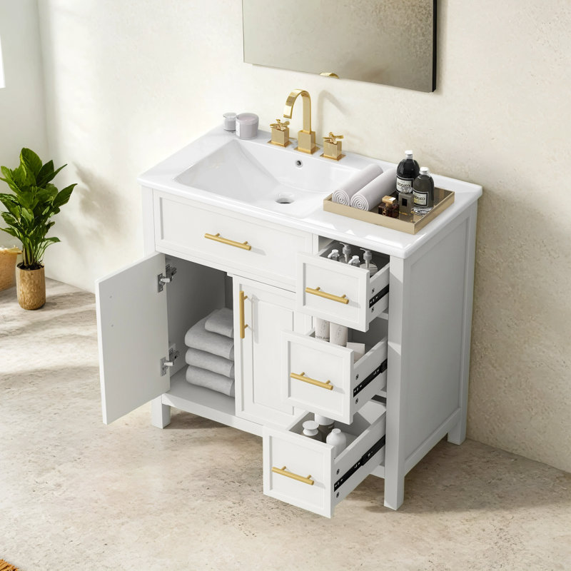 Sayaka 36'' Single Bathroom Vanity with Ceramic Top