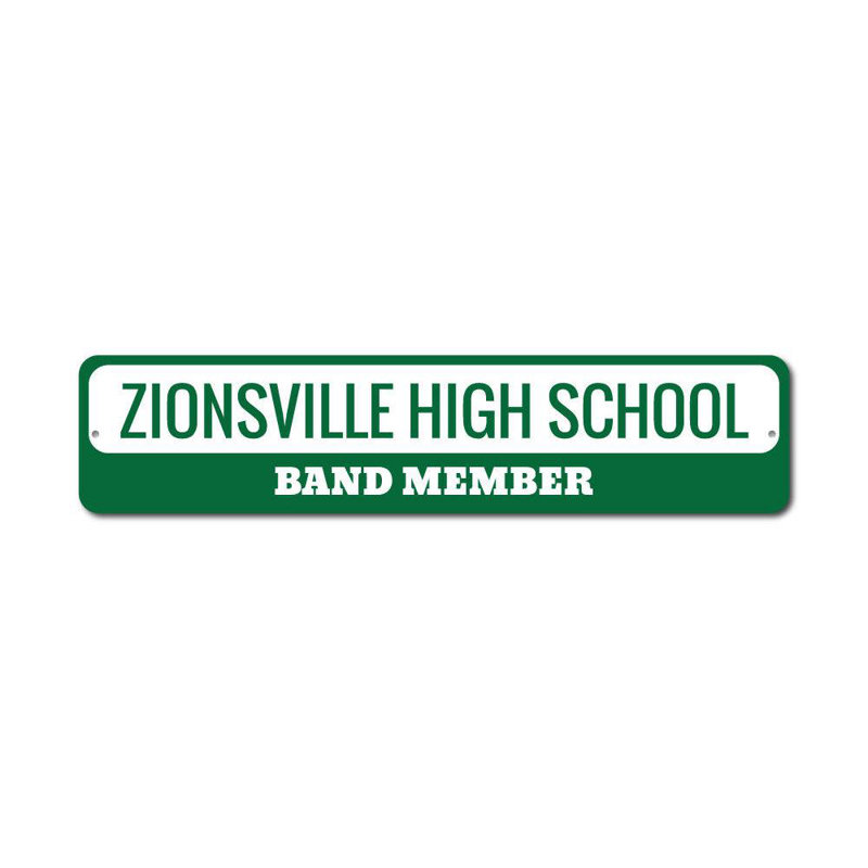 School Band Custom Aluminum Sign, 6" H x 24" W x 0.063" D