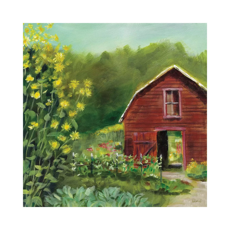 Kelly Way Barn by Sue Schlabach - Painting on Canvas, 45.72 cm H x 45.72 cm W x 1.91 cm D, Wrapped Canvas
