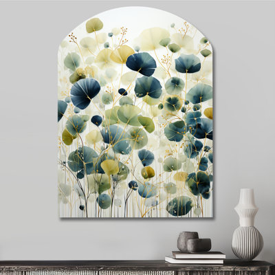 Jagger - Arch Abstract Botanicals Metal Wall Decor, Asymmetrical Metal Wall Sculpture Print