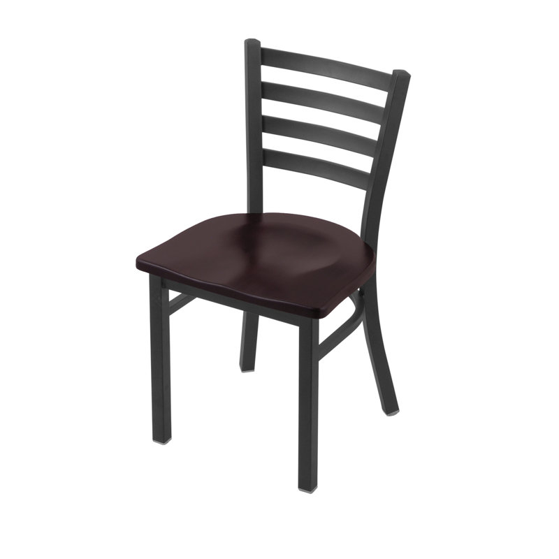 Jackie Side Chair, Pewter, Wood-Dark Cherry Maple