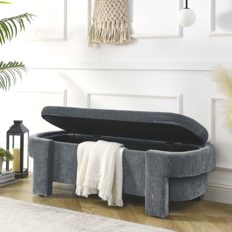 Banc rembourré en chenille