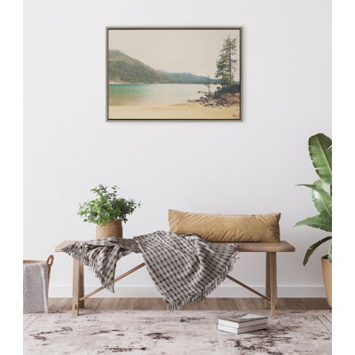 Lake Tahoe California Mountain Sand Harbor by Laura Evans Framed Canvas Wall Art Print