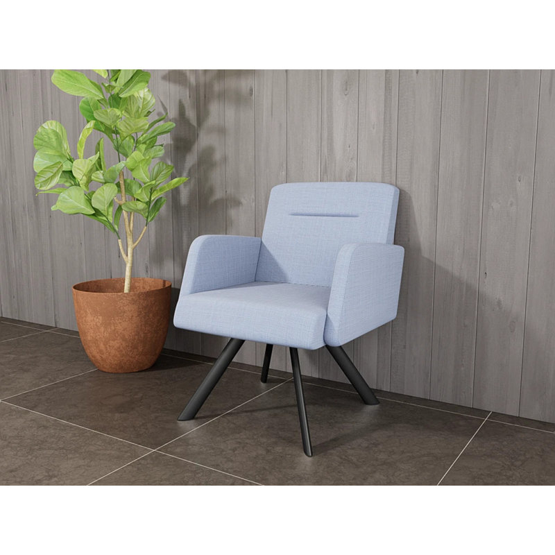 Fauteuil de réception Willow, Noir, Chambray bleu marine clair