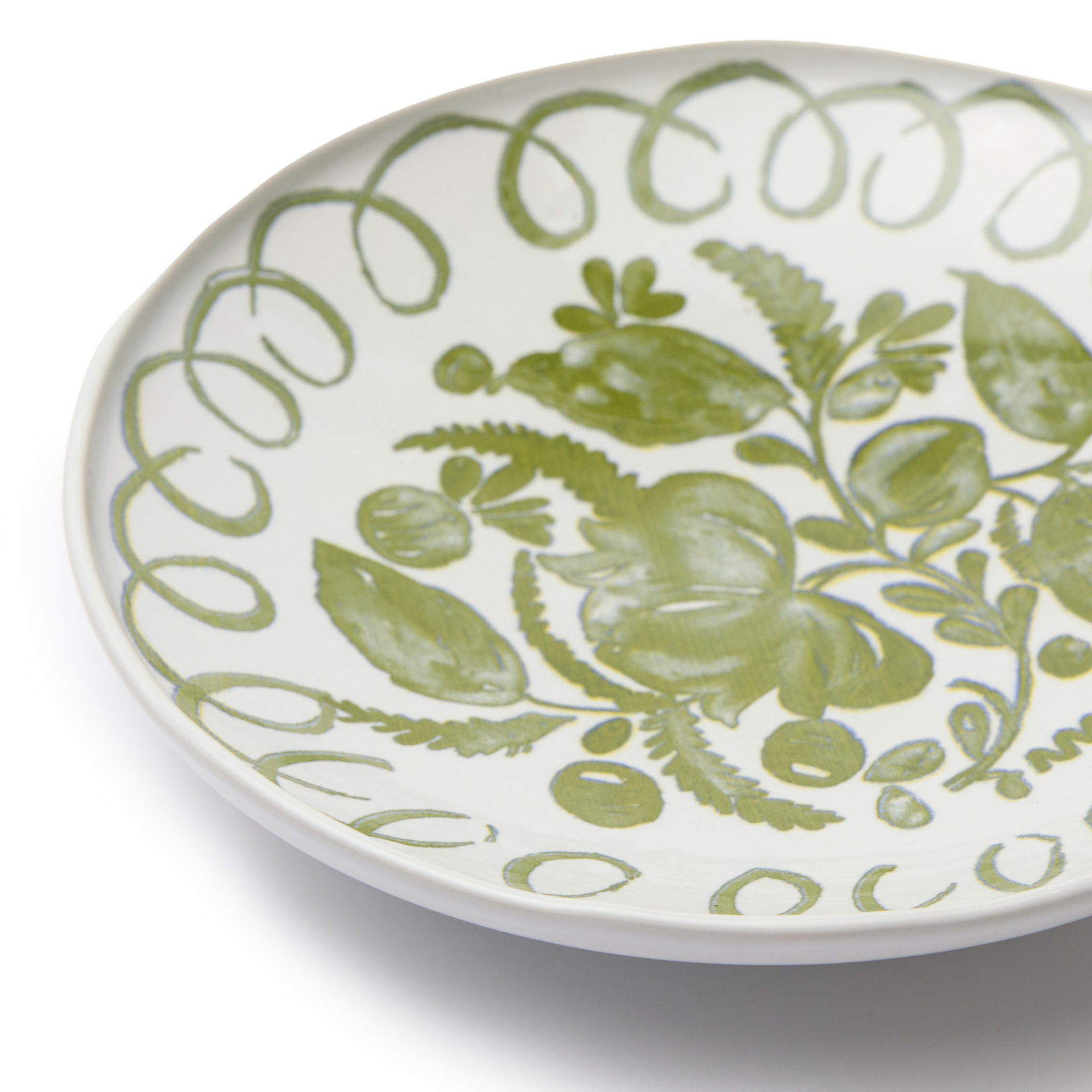 Hartley Pasta Bowl - Pink - 9.1", White, Green