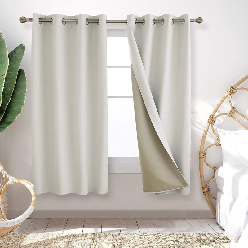 Rideau en polyester Mindarie, L 52 po x L 84 po, Crème