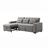 Upholstered Sleeper Sofa with Pull-Out Bed & Chaise Lounge - Wide Storage Arms & Side Pockets for Living Room, Bedroom, or Home Office-974384447-889411534