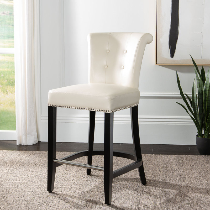 Tabouret de bar et de comptoir Arlease, Crème matte, Tabouret de comptoir (siège d'une hauteur de 25,7
