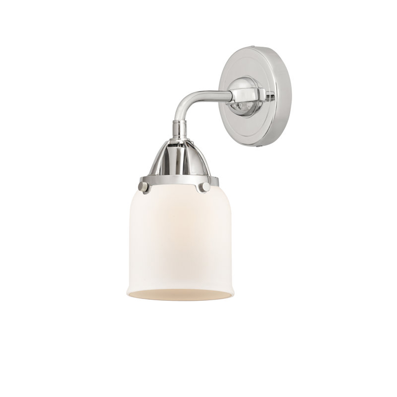 Shauna Armed Sconce, Matte White, Incandescent, Polished Chrome