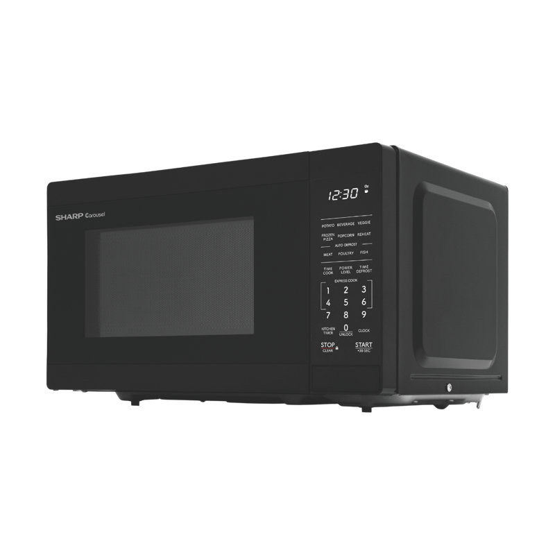 Four à micro-ondes de 700 watts avec comptoir de plus de 700 watts pour comptoir à micro-ondes de 0,7 pi³, cuisinière express, dégivrage automatique, plaque tournante Carousel®, affichage à DEL blanc, noir