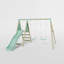 Mercia Wooden Round Pole Double Swing With Slide