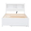 Lit plateforme double avec lit gigogne, tiroirs et prises USB, blanc-1869119467