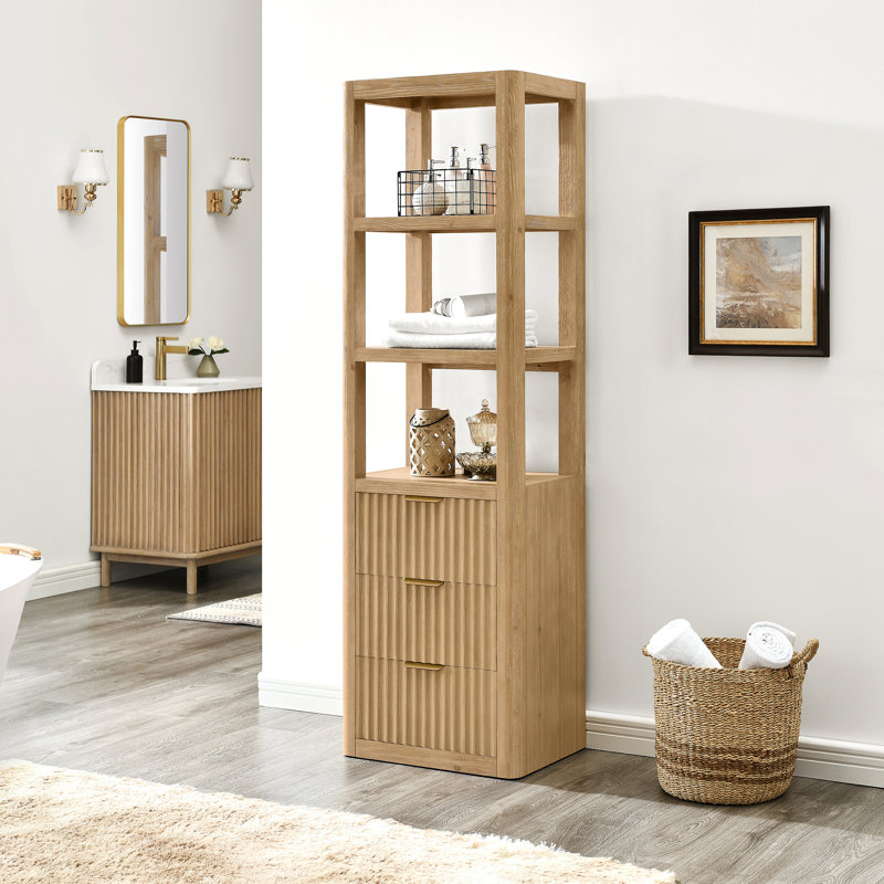 Armoire à linge sur pied Adela, Brun