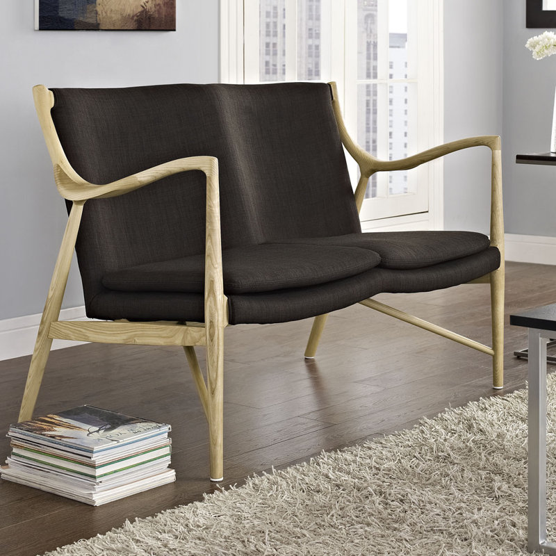 Causeuse Modway, Laine / viscose brune