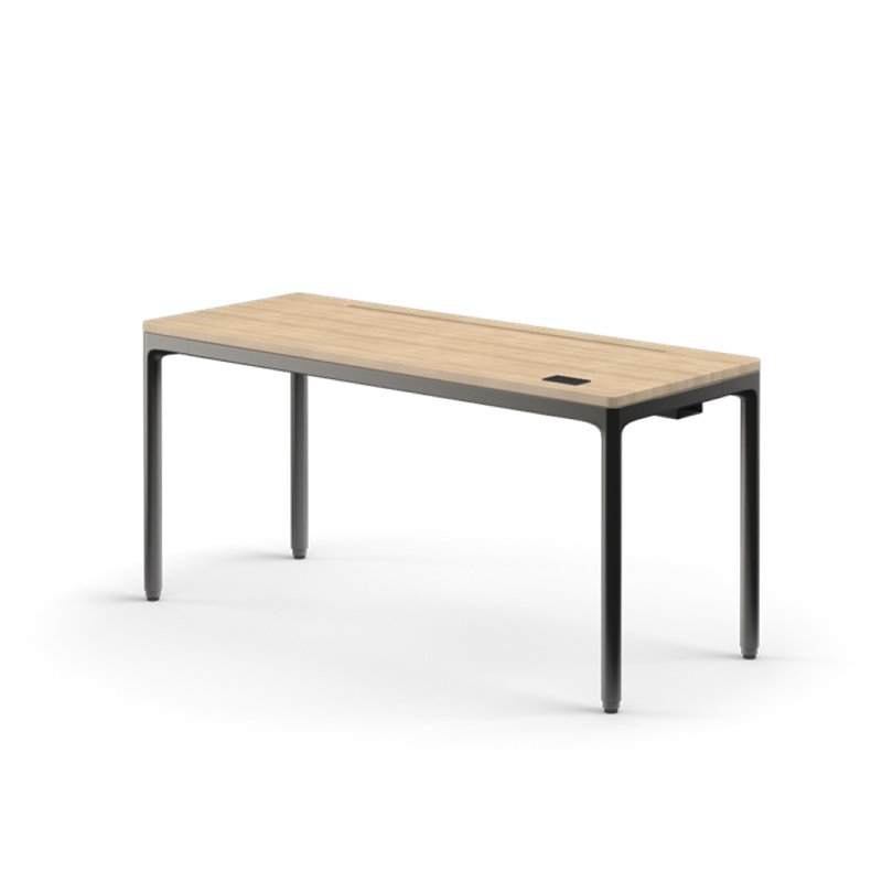 eFloat Quattro Executive Desk, 26.45" H x 58" W x 23" D, Gray/Gray