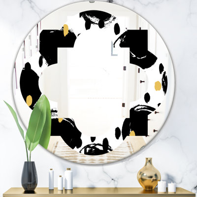 Miroir mural sans cadre à motif géométrique v quadrilobe éclectique
