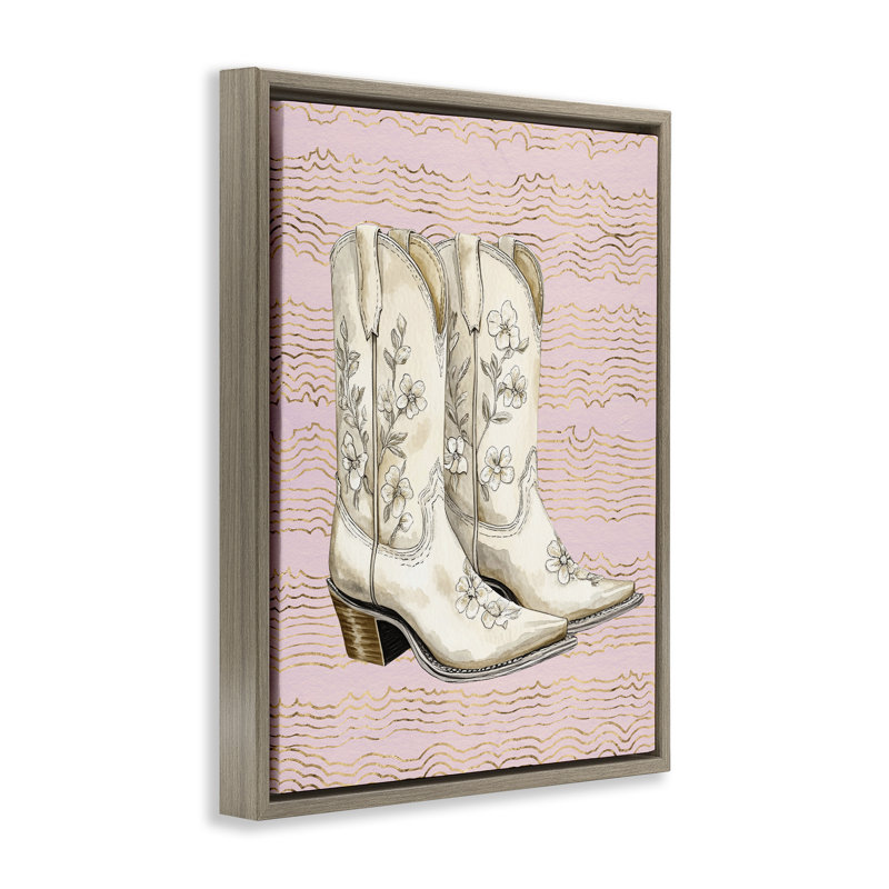  Art mural sur toile Cowgirl, H 31 po x l 25 po, Cadre flottant orme Montalcino