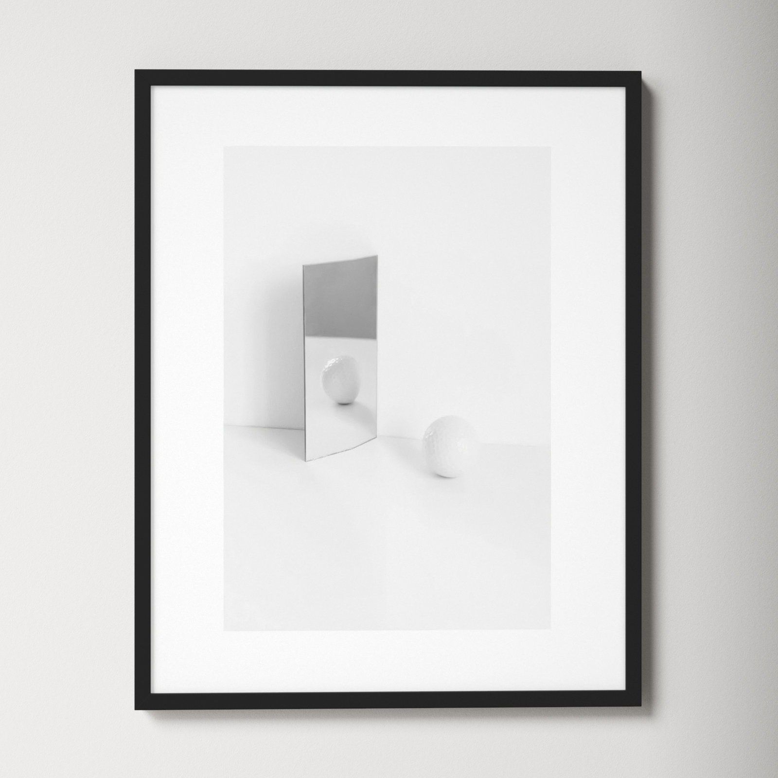 Ludovico "White Still Life 2" Print, 30" H x 24" W x 1.25" D, Black