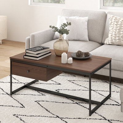 Maggie 43" Wide Coffee Table With Drawer For Living Room