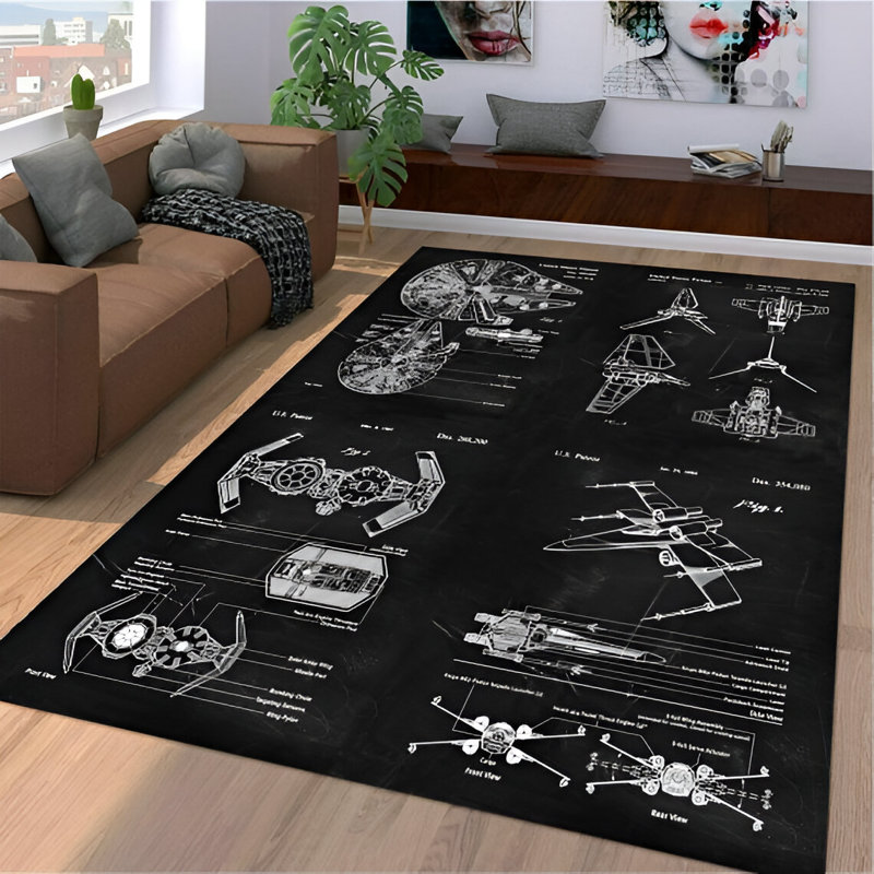 Cadeau pour fan de Star Wars Tapis de salon Star Wars