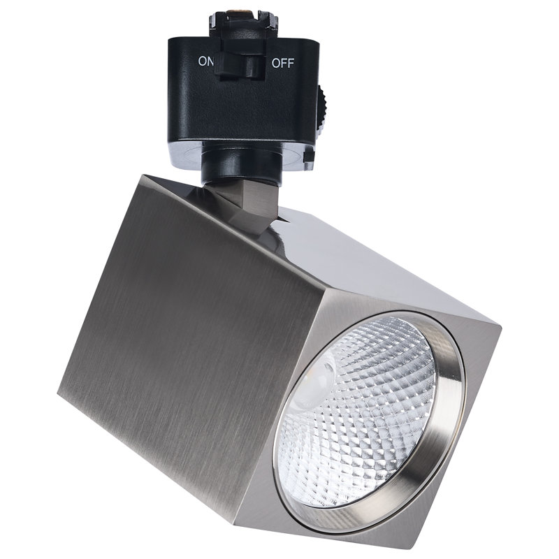 8 Watt LED Track Head 2700K/3000K/3500K/4000K/5000K CCT Selectable Dim to Warm J Style 48 Degree Beam Angle 120 Volt White Square