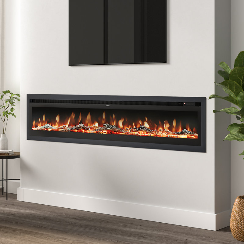 Ketilfrith Electric Inset Fire, 34.1cm H x 203.2cm W x 14.2cm D