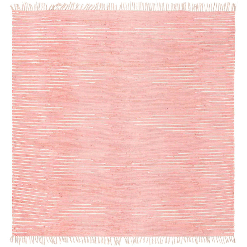Tapis rose uni / rayé Gwin, Carré 10 pi