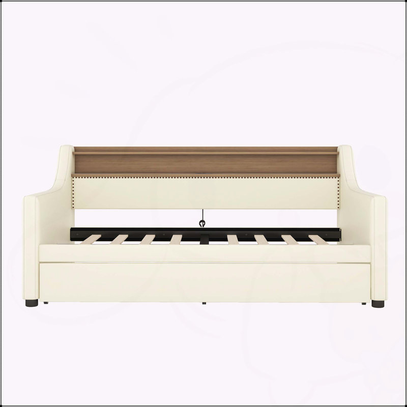 Lit de jour luxueux avec lit gigogne et caractéristiques avancées pour un confort ultime, Blanc