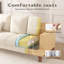 220cm Corduroy Sofa with 3 Seats, No Tool Assembly,Solid Wood Frame and Solid Wood Legs-2139266999