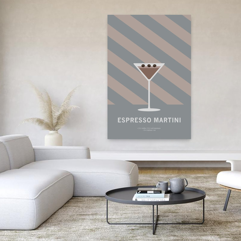 Chic Espresso Martini 1 Piece Wrapped Canvas Wall Art, 152.4 cm H x 101.6 cm W