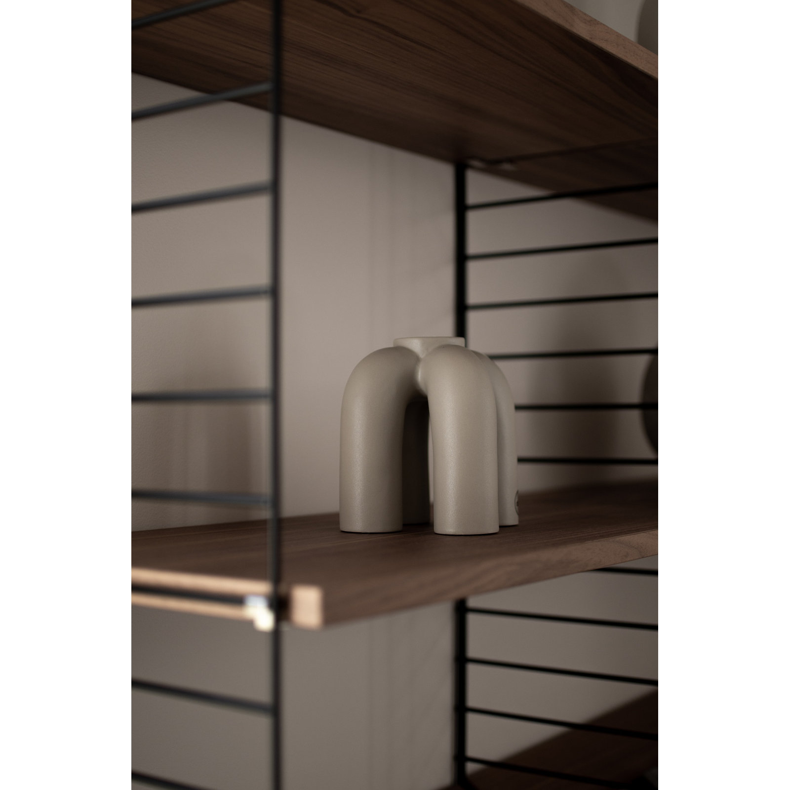 Kinnell Rope Candle Holder White, Greige